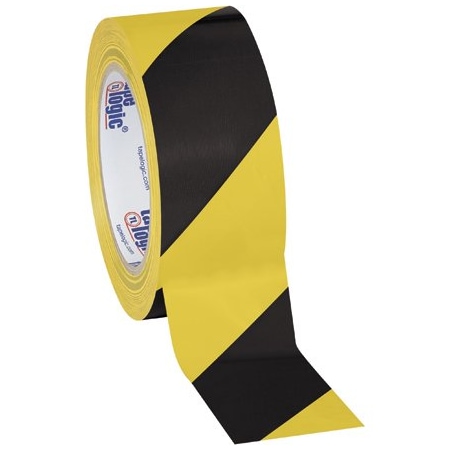 Tape Logic 2'' x 36 yds. Black/Yellow Tape Logic Striped Vinyl Safety Tape, 24PK BUY00019993